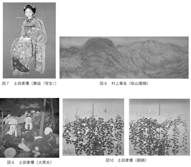 図 7 　土田麦僊《舞妓（写生）》 図 8 　村上華岳《松山雲烟》