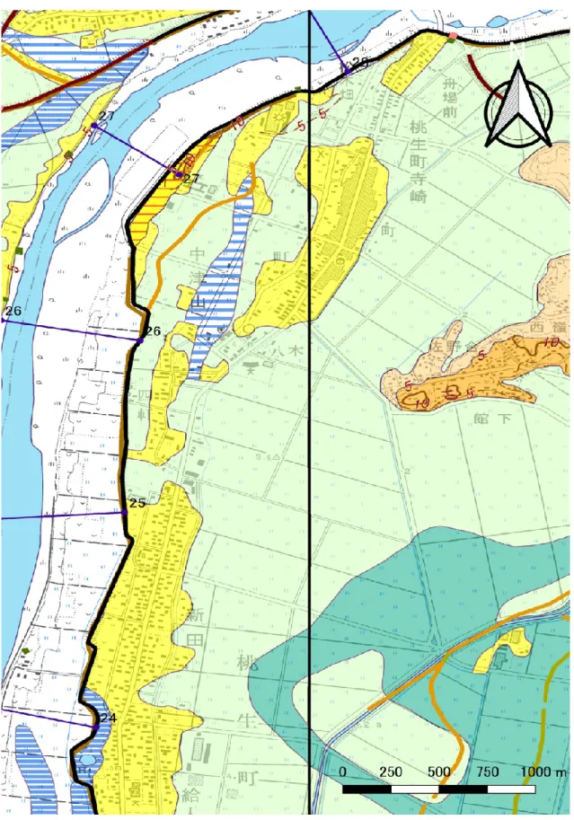 図 2.3    治水地形分類図（国土地理院，2012ab） 