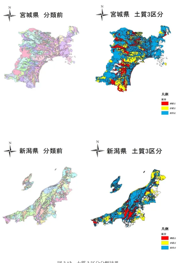 図 3.12  土質 3 区分分類結果 