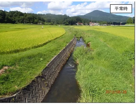 図 2- 2 —2(a)  大川上流の洪水前後の様子 流下方向