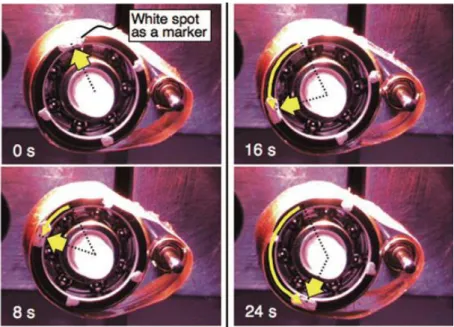 Figure 1.7 A light-driven plastic motor with the LCE laminated film. 34 1.4 Research background 
