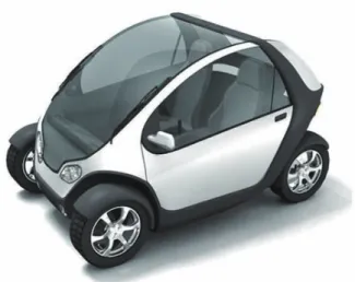 図 3-11 マサチューセッツ工科大学開発の『 City Car 』 に 対 す る 緊 急 的 な 措 置 の 枠 組 み を “ 現 在 で き る こ と ” の 範 囲 で 考 え る た め ，現 在 運 用 さ れ て い る 消 防 車 両 に よ る 交 差 点 の 旋 回 と ，現 在 の 市 街 地 整 備 手 法 の ひ と つ で あ る 隅 切 り 整 備 を 対 象 と し た 考 察 を 行 う も の と す る ． 3.4 旋回判定手法の構築 こ こ で は ，こ れ ま 