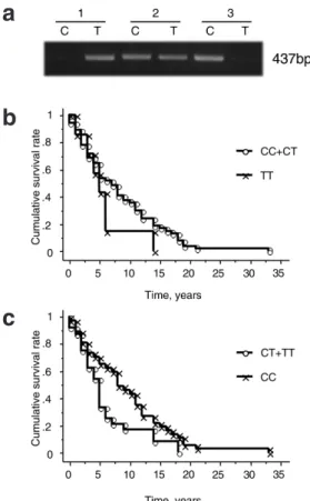 Fig. 10. SELL C712T and the progression to ESRF in IgAN  patients. a. Gel patterns of SELL C712T polymorphism