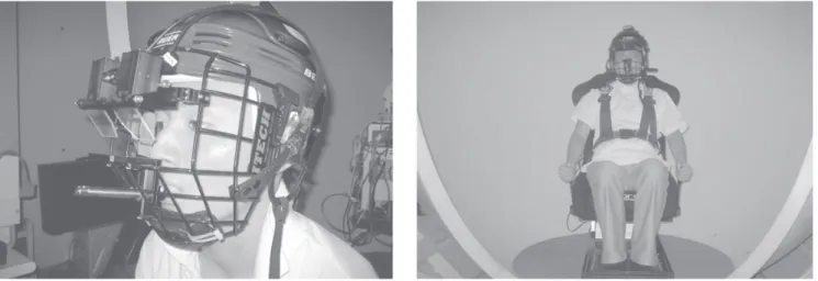 Fig. 1. Two infrared CCD cameras with cold filters for see - through vision were included in the whole head helmet with  facemask