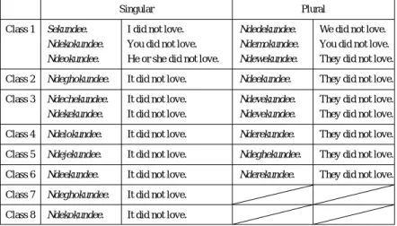 Table 25: Negative Past.