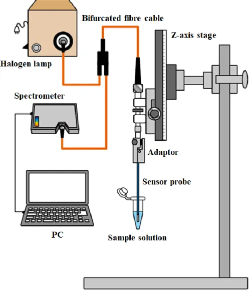Figure 1.3  An Optical fiber sensor used to evaluate fabri cated sensor probe. 