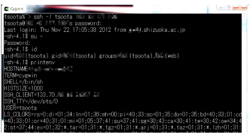 図 4  printenv コマンドで環境変数を表示させる