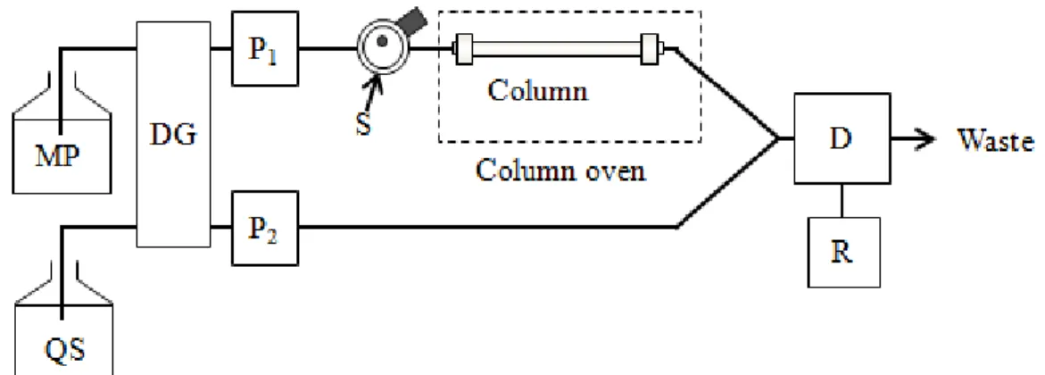 Fig. 2-3    Block diagram of the HPLC-ECD system. 