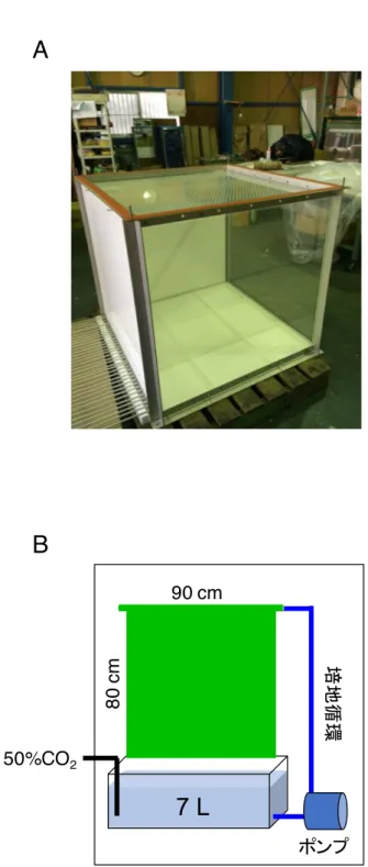 Fig.  4-1.  1m 3   A:  50%CO 2 7 L 90 cm80 cmAB