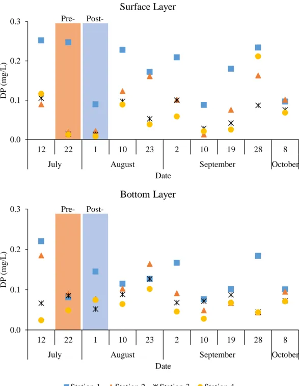 Figure 4.5 Observed Estuarine DP during Summer 20100.0