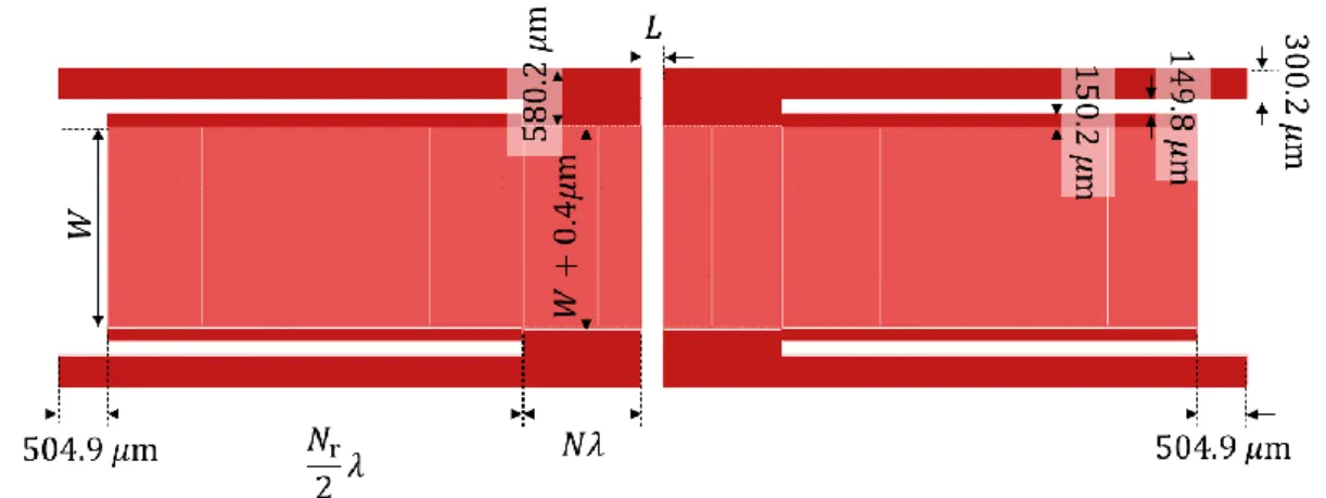 図  4.11 SAW フィルタ設計図 