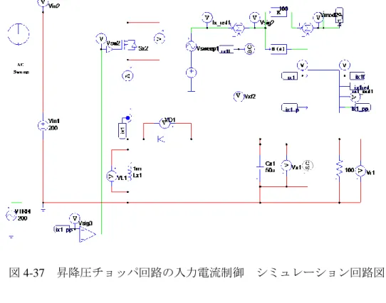図 4-37  昇降圧チョッパ回路の入力電流制御  シミュレーション回路図   