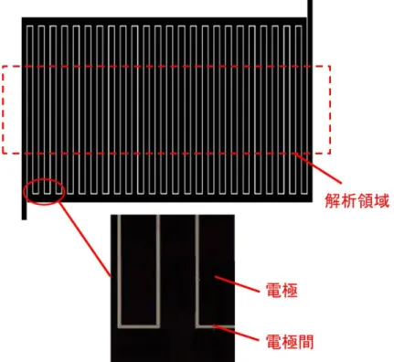 図 2.3: 櫛型電極構造概略
