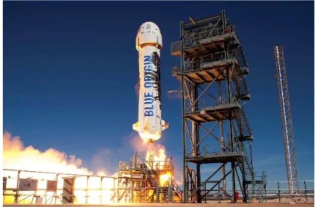 図  1.1  SpaceX 社の Falcon 9 ロケット 6)  図  1.2  Blue Orign 社の New Shepard  7)