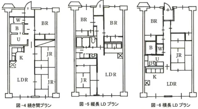 図 一4続 き 間 プ ラン 図 一5縦 長LDプ ラン 図 一6横 長LDプ ラン