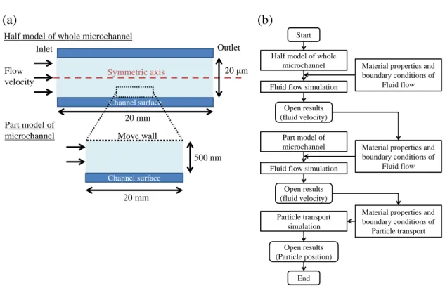 Fig. 3.7  (a) The schematic image of  two-dimensional geometry model for a microchannel