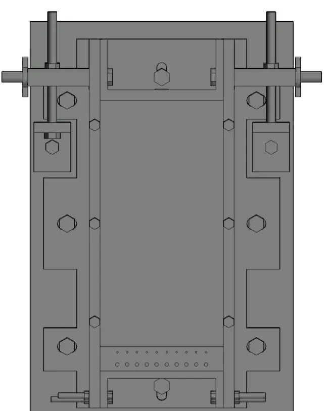 Fig. 3-8 Two-phase flow box in vertical view (without specimens) 