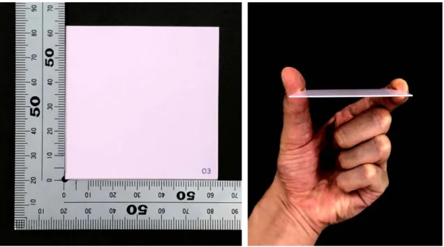 図 5.1  サイバーナイフ用の 2 次元  Al 2 O 3 :Cr TLD (63 mm × 63 mm × 0.7 mm) 