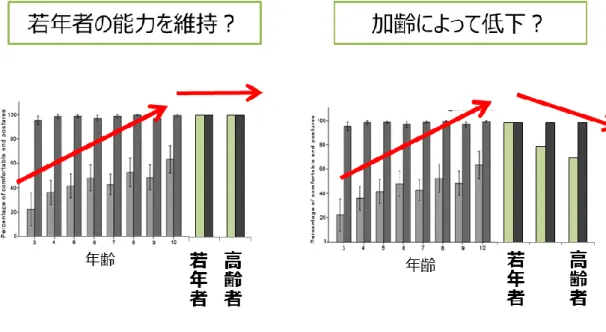 図 10  一度獲得された先読み能力がどのように推移するかを予測したグラフ 