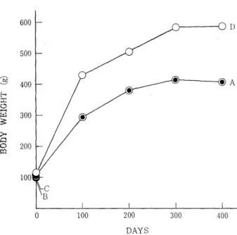 Fig.  2  Daily  changes  of  mean  body  weights  of         various groups in  experiment II
