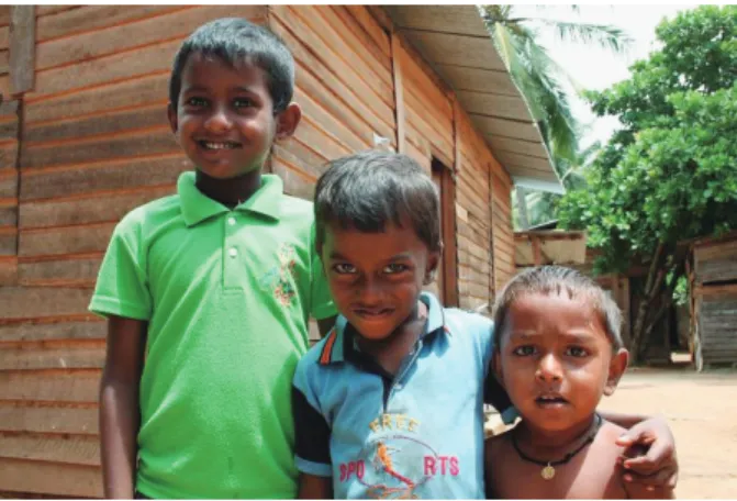 Figure 4 : Children who are playing in temporary  shelter. They all moved to live from the different  location here