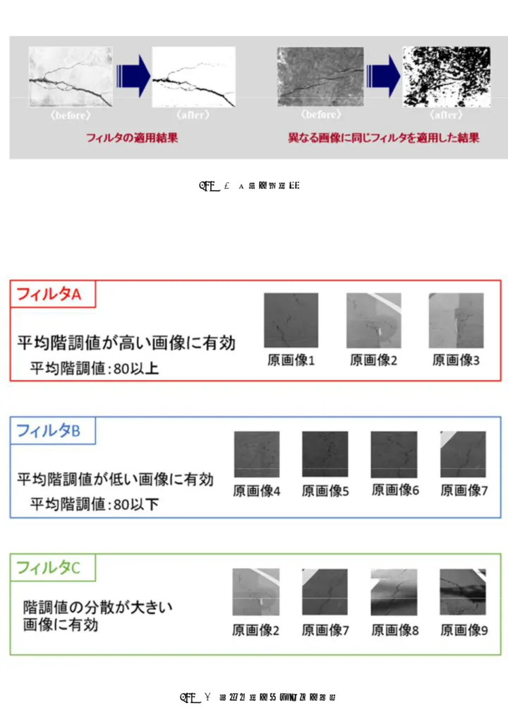 Fig. 5  道パト用のフィルタの性能 Fig. 4  画像の適用例
