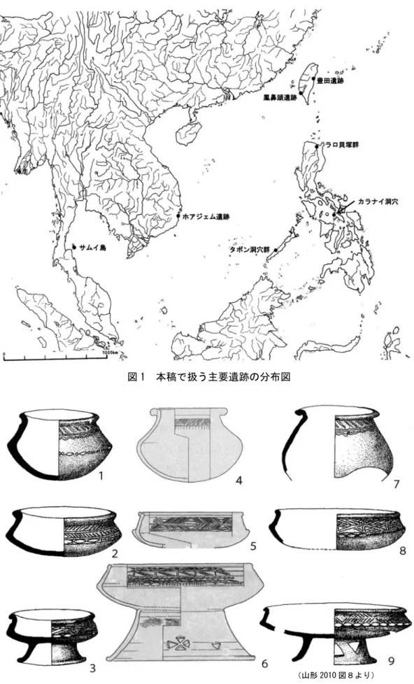図 1　本稿で扱う主要遺跡の分布図
