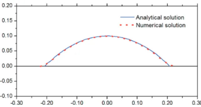 Figure 5: Cross-section of the analytical and numerical solutions.