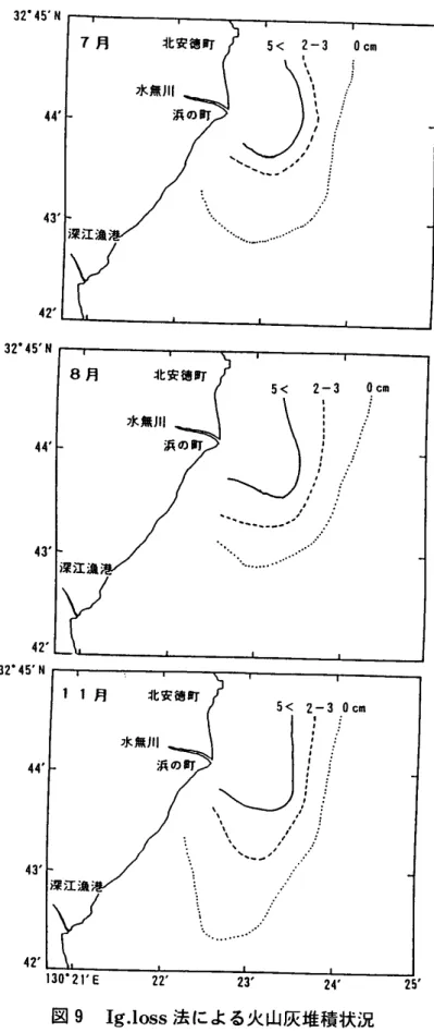 図 9 I g . l oss 法による火山灰堆積状況