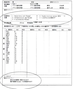 Fig. 1 便培養検査報告書（変更後）