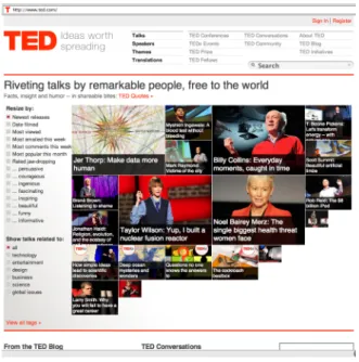 図 1 TED の Web サイトの入り口