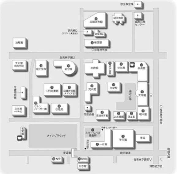 図 1.1　町田キャンパスマップ