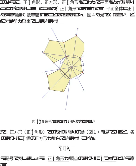 図 4: ５角形ではタイル張りができない