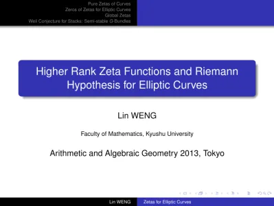 PDF Higher Rank Zeta Functions and Riemann Hypothesis for Elliptic Curves