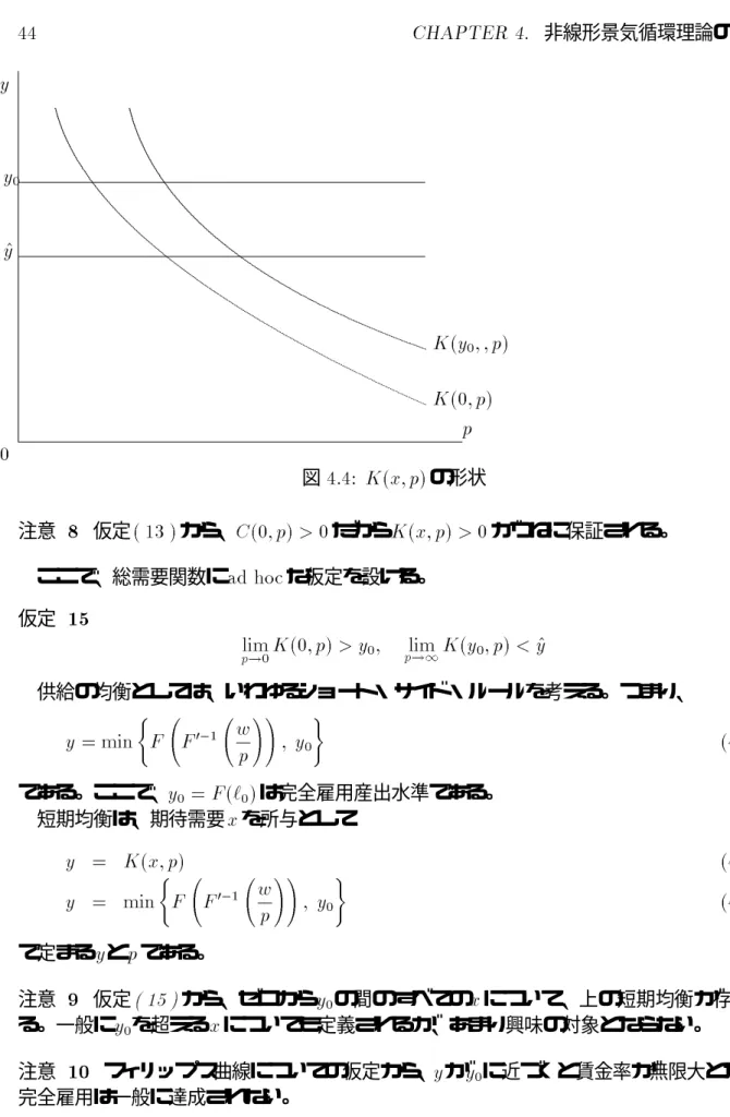 図 4.4: K(x; p) の形状