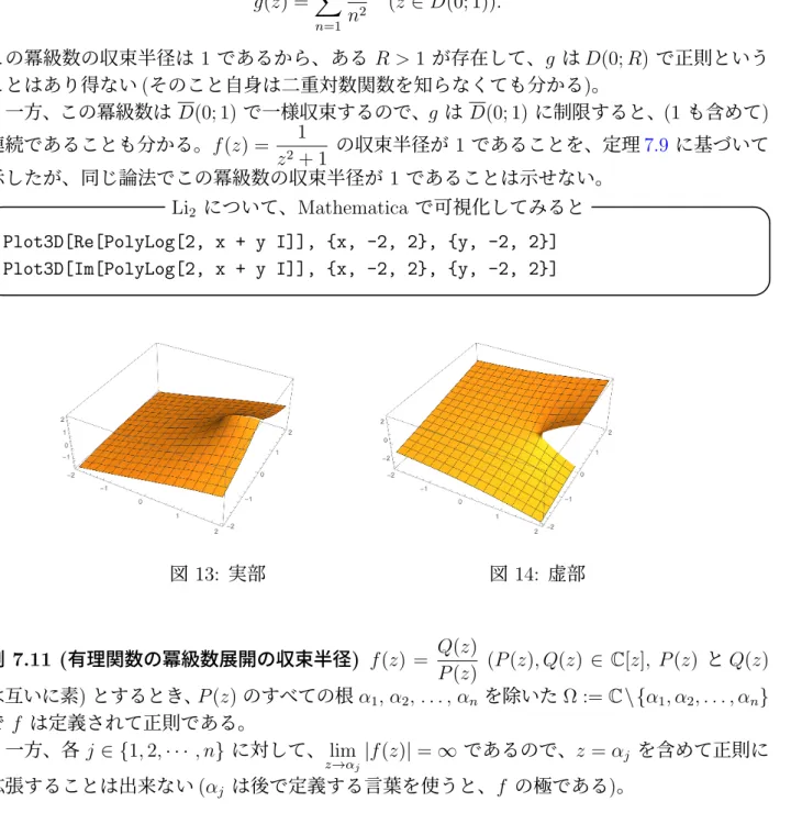 図 13: 実部 図 14: 虚部