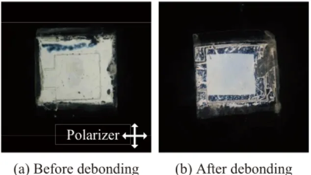 Fig. 9 Deformation of the PI substrates between the post spacers with large spacer distance.
