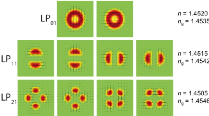 Fig. 12 Physical configuration mapping of angular momentum modes to ring-core fiber modes.