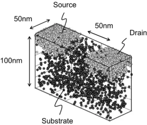 Fig. 1 Example of random dopant placement.