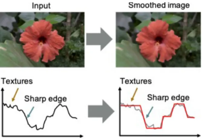 Fig. 1 The example of edge-preserving smoothing filter.