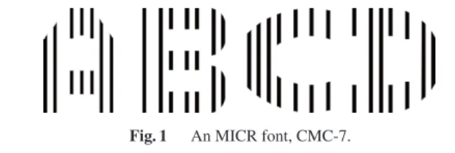 Fig. 1 An MICR font, CMC-7.