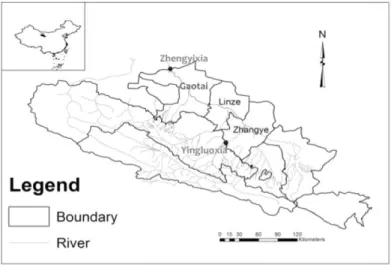 Figure 1. Middle reaches of Heihe River Basin 
