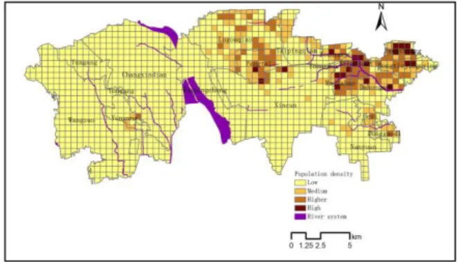 Figure 5. Distribution of population density 