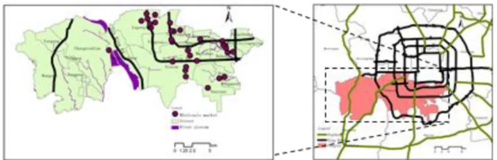 Figure 2. The distribution of industrial agglomeration in Fengtai District 