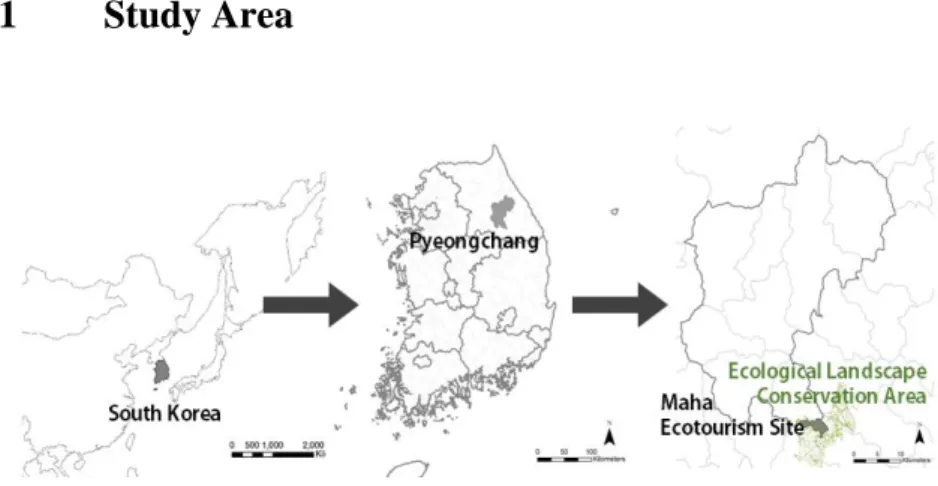 Figure 1. Location of Study Area (Reconstruction of Lee, Jae Hyuck and Son (2015) P6) 