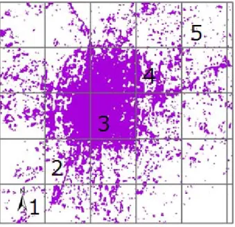 Figure 5. Tiles 1 – 5 of diagonal transection  