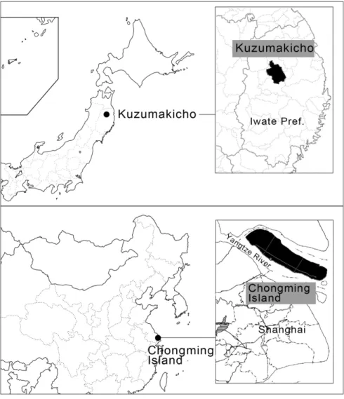 Figure 1. Location of case study areas 