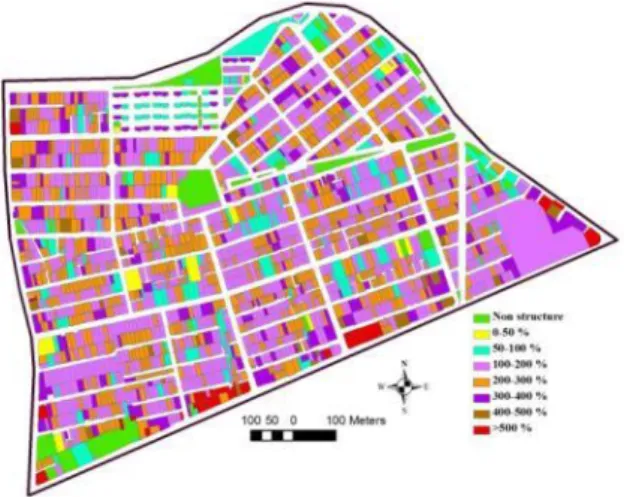 Figure 6. Constructional Density  in the studied area 