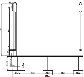 Figure 10. The cross section view of the steel pedestrian bridge