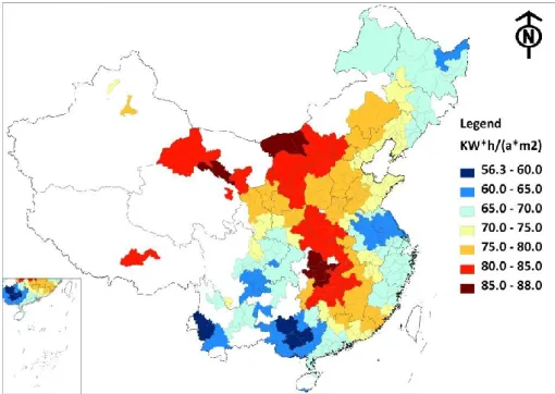 Figure 8. Estimation of annual average solar power capacity of the study cities